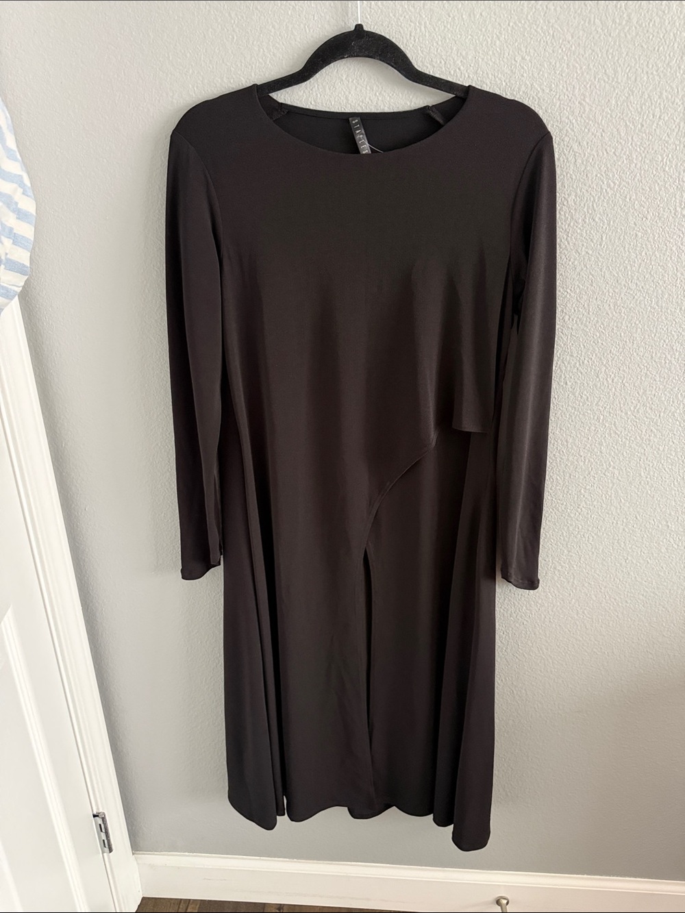 NWT Elegant Black Long-Sleeve Women's Dress Top